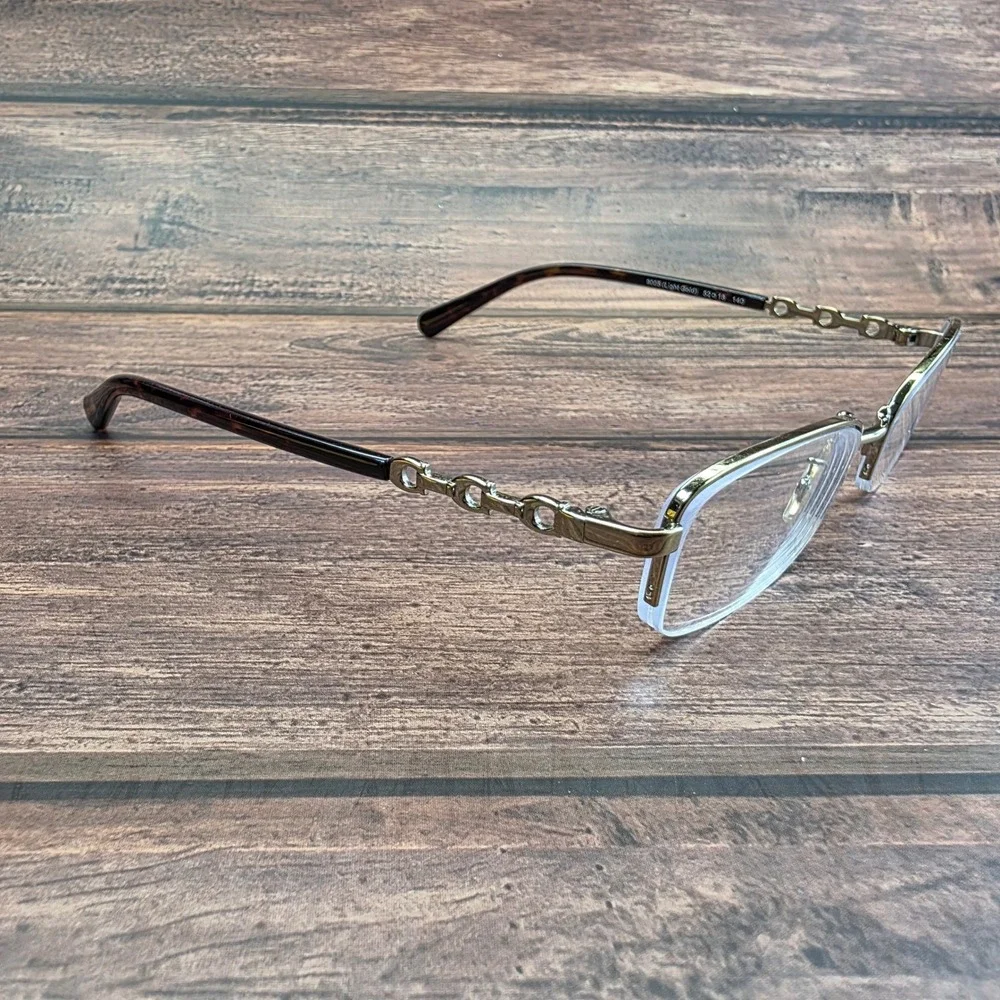 Coach HC 5097 9005 Light Gold Semi Rimless Rectangular Eyeglasses 52-18-140